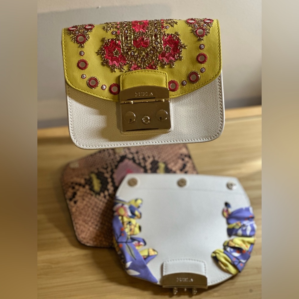 [sold] Furla multi color chain/shoulder/cross body bag